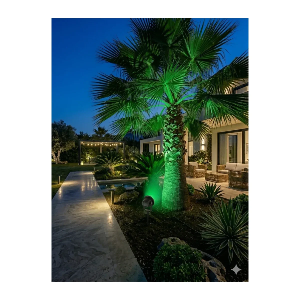 Alüminyum LED Bahçe Armatürü (Kazıklı ) - YEŞİL