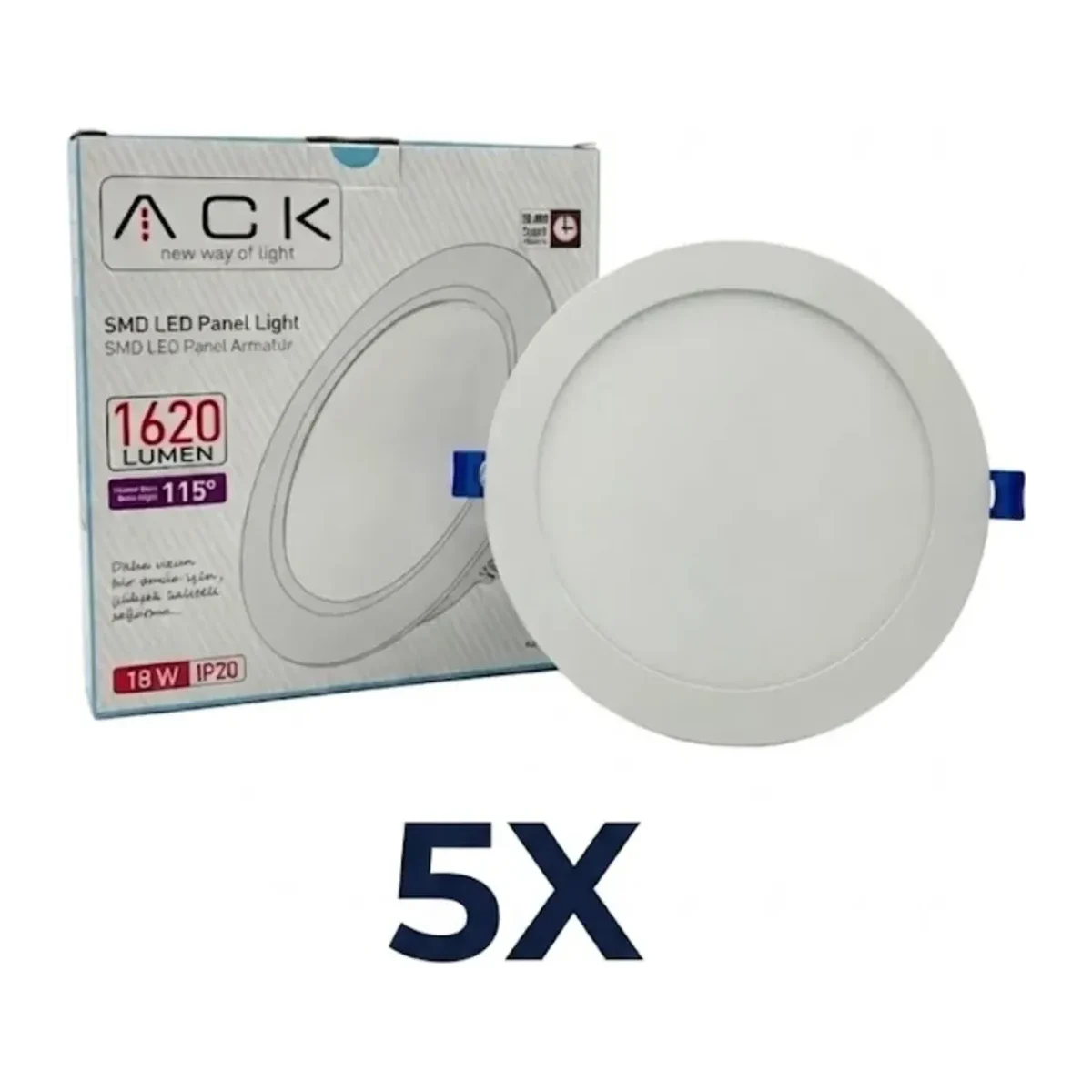 18W BEYAZ KASA BEYAZ ISIK LED PANEL 5 ADET