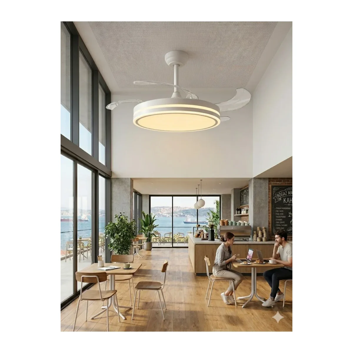 LED TAVAN FANI BEYAZ CCT 20W 42INC(106CM) DIMMABLE UZAKTAN KUMANDALI