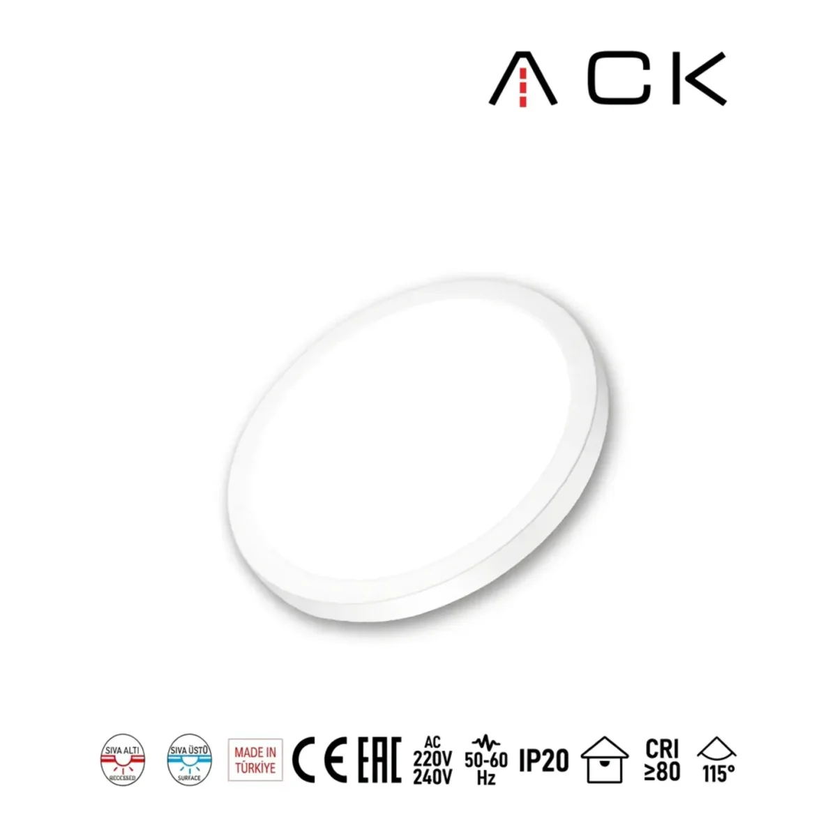 Sıva Üstü / Sıva Altı Yuvarlak Üç Renk CCT LED Panel (12W) AP03-01290
