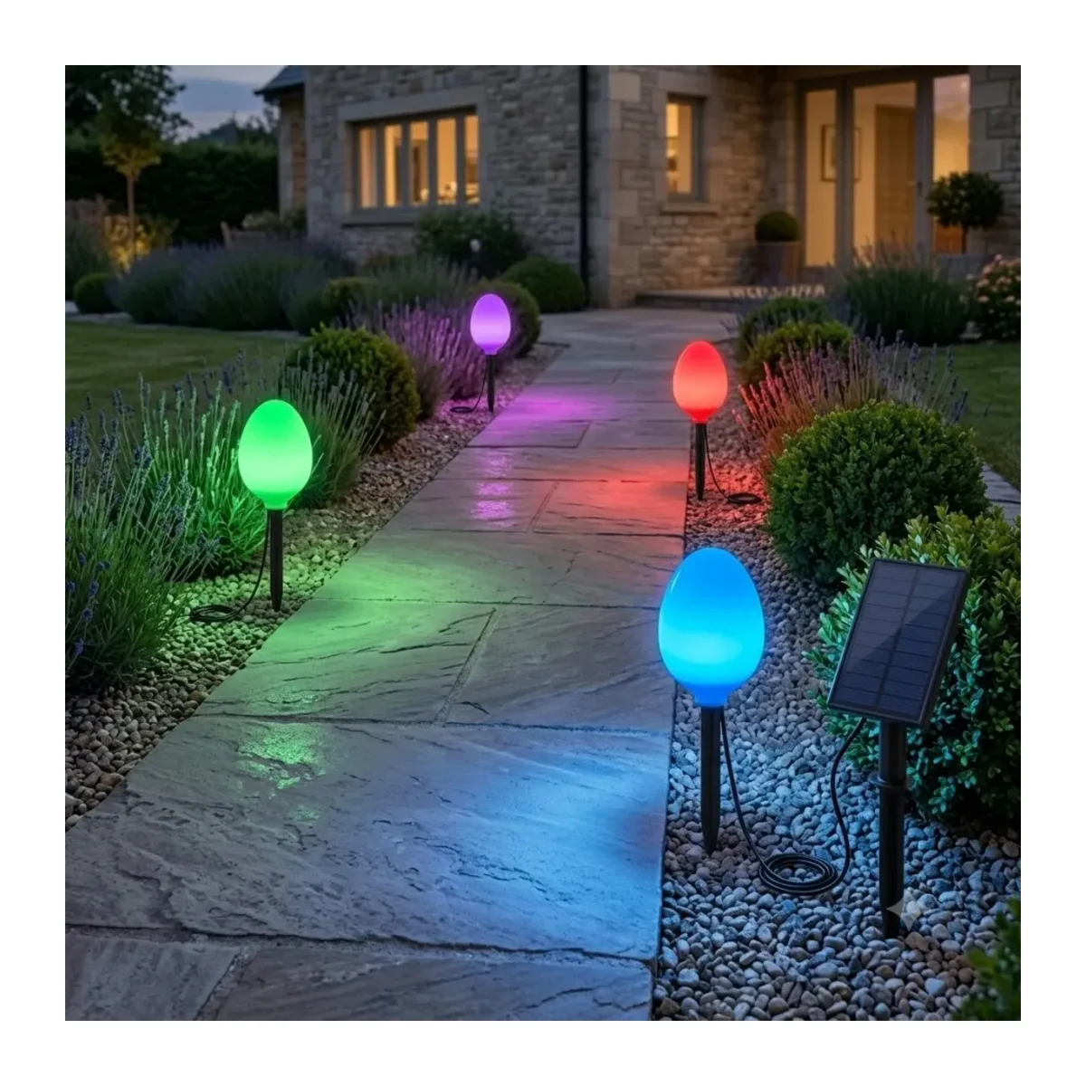 Solar PC LED Çim Armatürü RGB IP65 8W