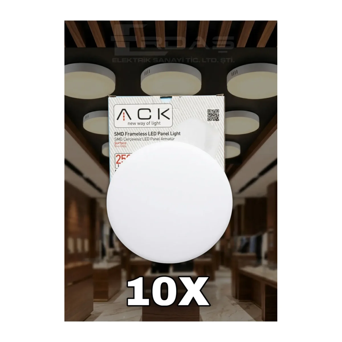 24W 3000K Gün Işığı Sıva Üstü Led Armatür 10 ADET