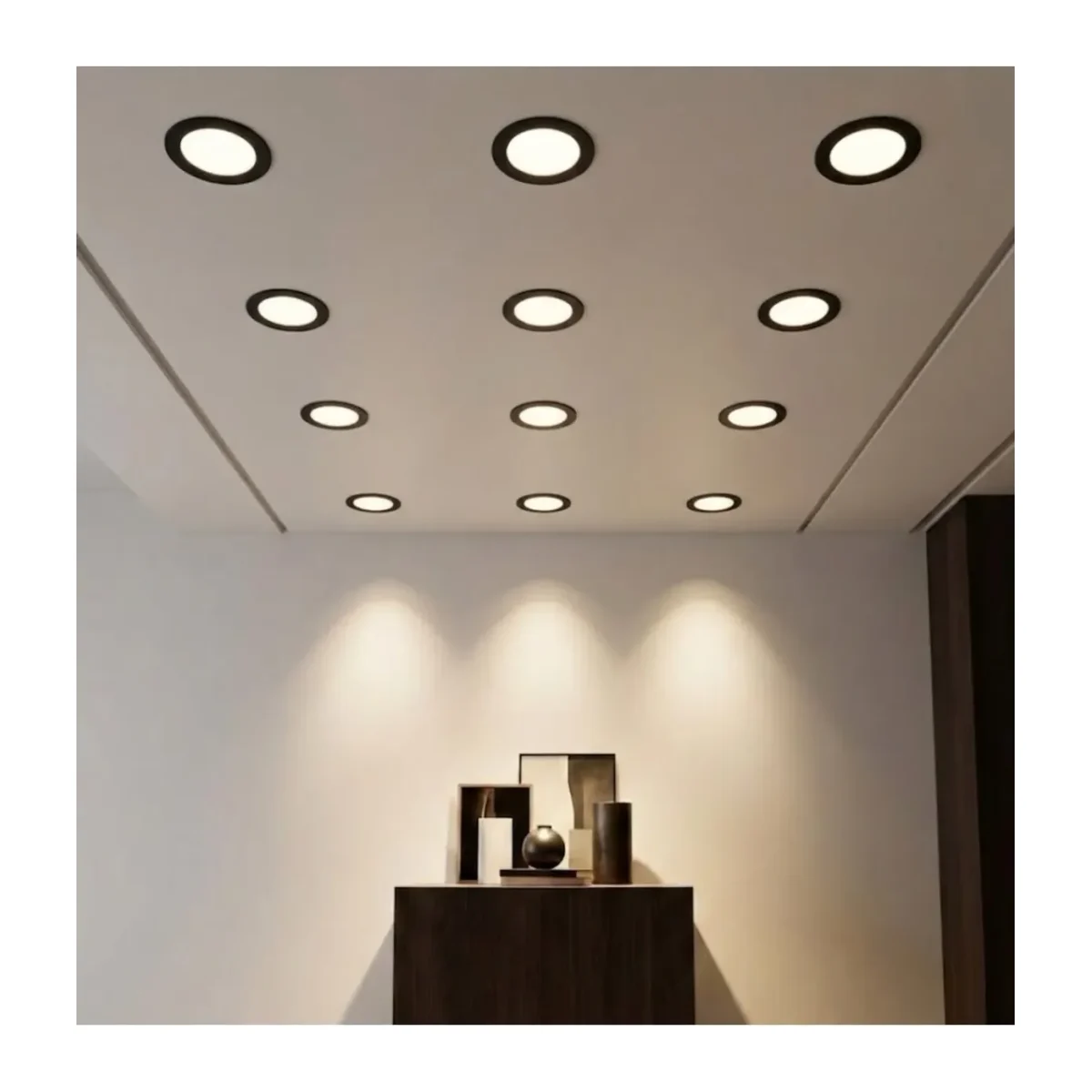 6W LED PANEL SİYAH KASA 3000K 10 ADET - Görsel 2