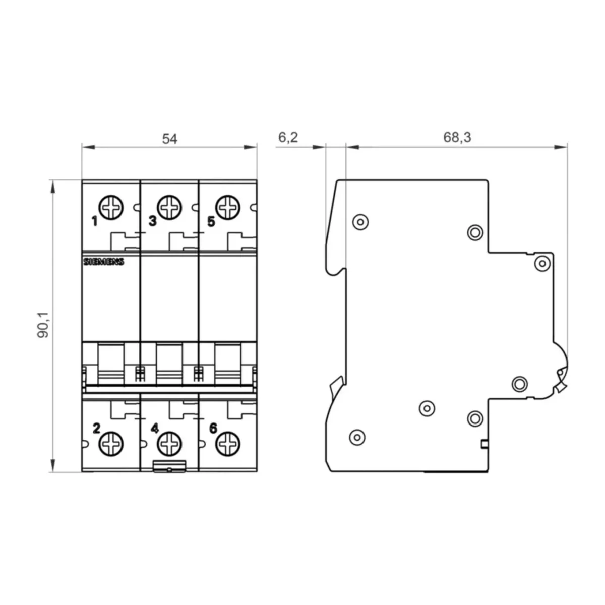 3 X 32 Amper Anahtarlı Otomatik Sigorta C1 32a 6ka