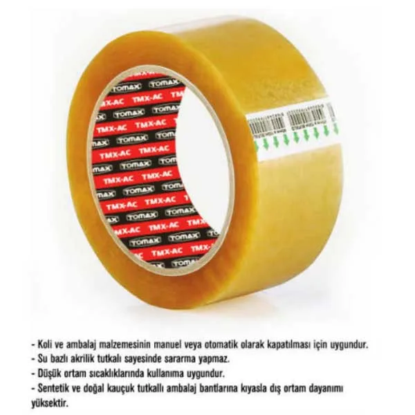 TOMAX AC Ambalaj Bandı 45mmx40 metre Renk Şeffaf - Görsel 2